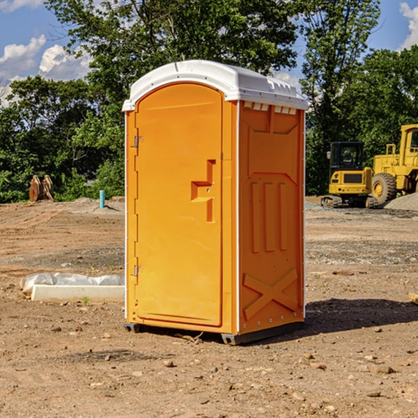 how often are the porta potties cleaned and serviced during a rental period in Albert Kansas